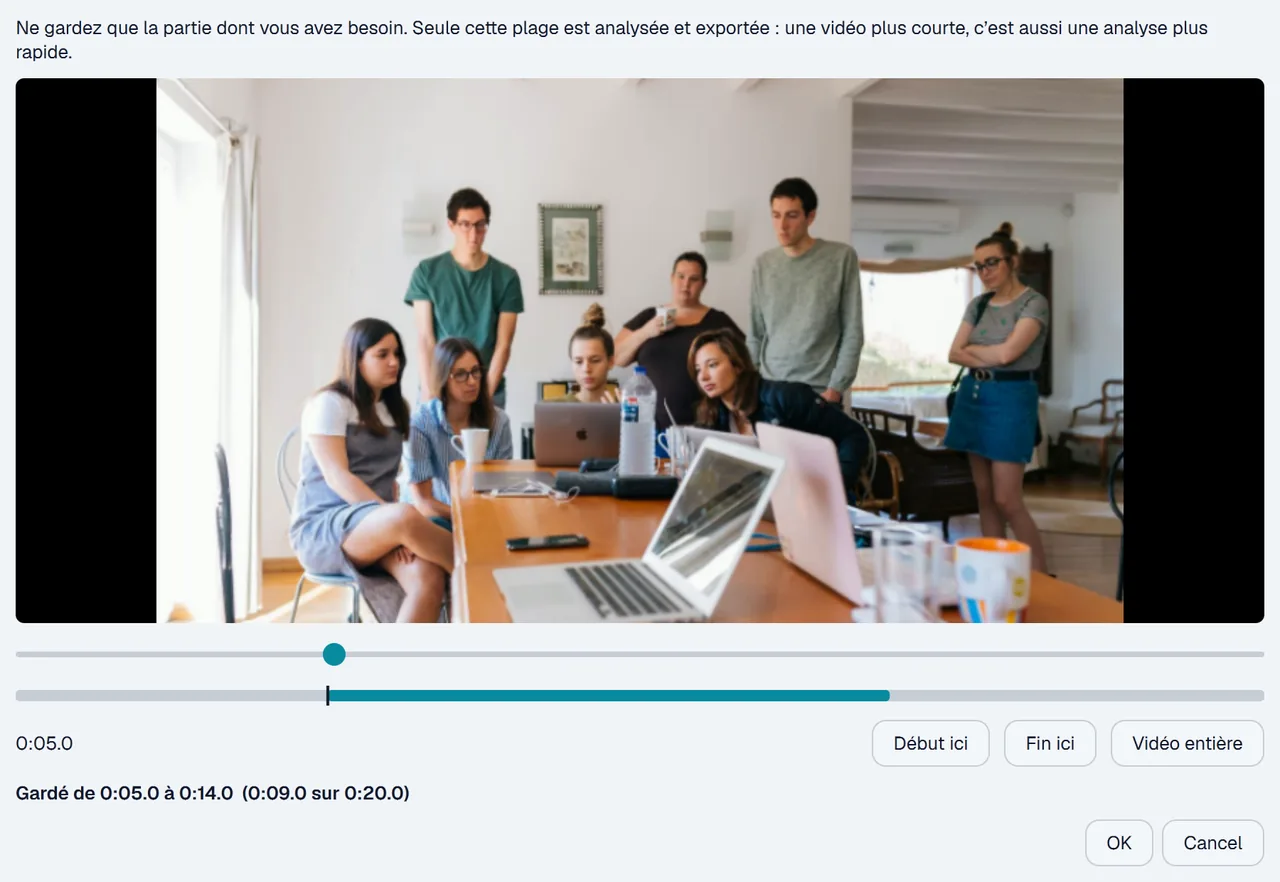 Fenêtre de découpe de Blurwise gardant une plage d’une vidéo